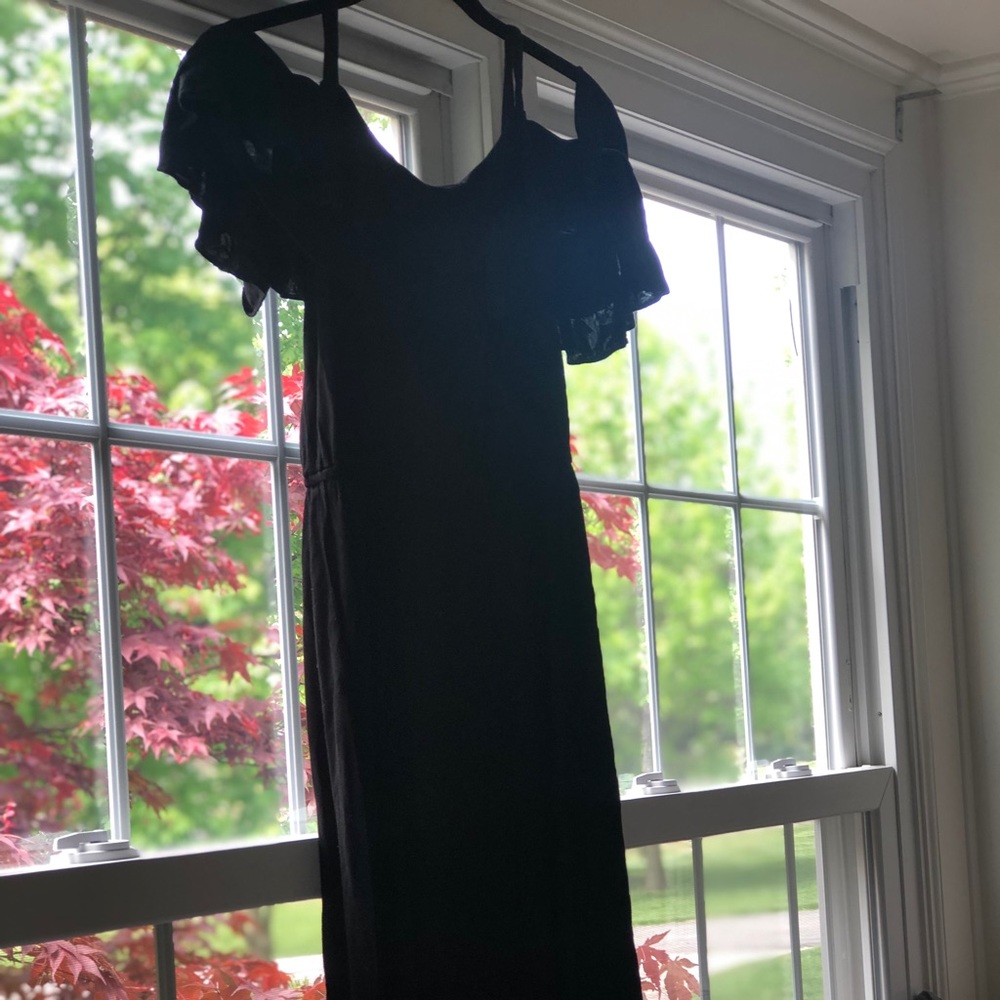 Ann Taylor Loft  off the shoulder black dress!